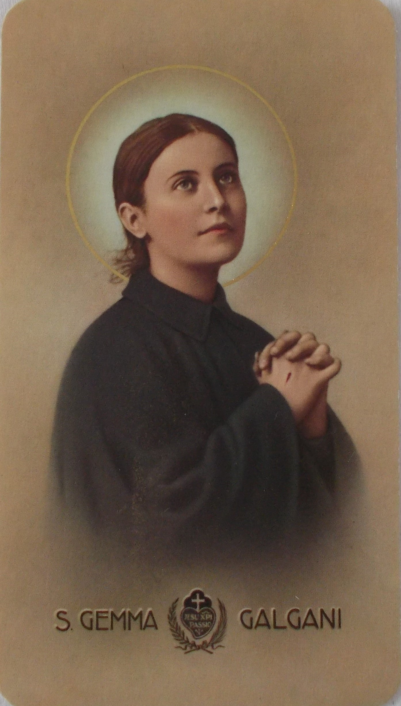 St. Gemma Galgani Paper Picture Card - Blank on Back