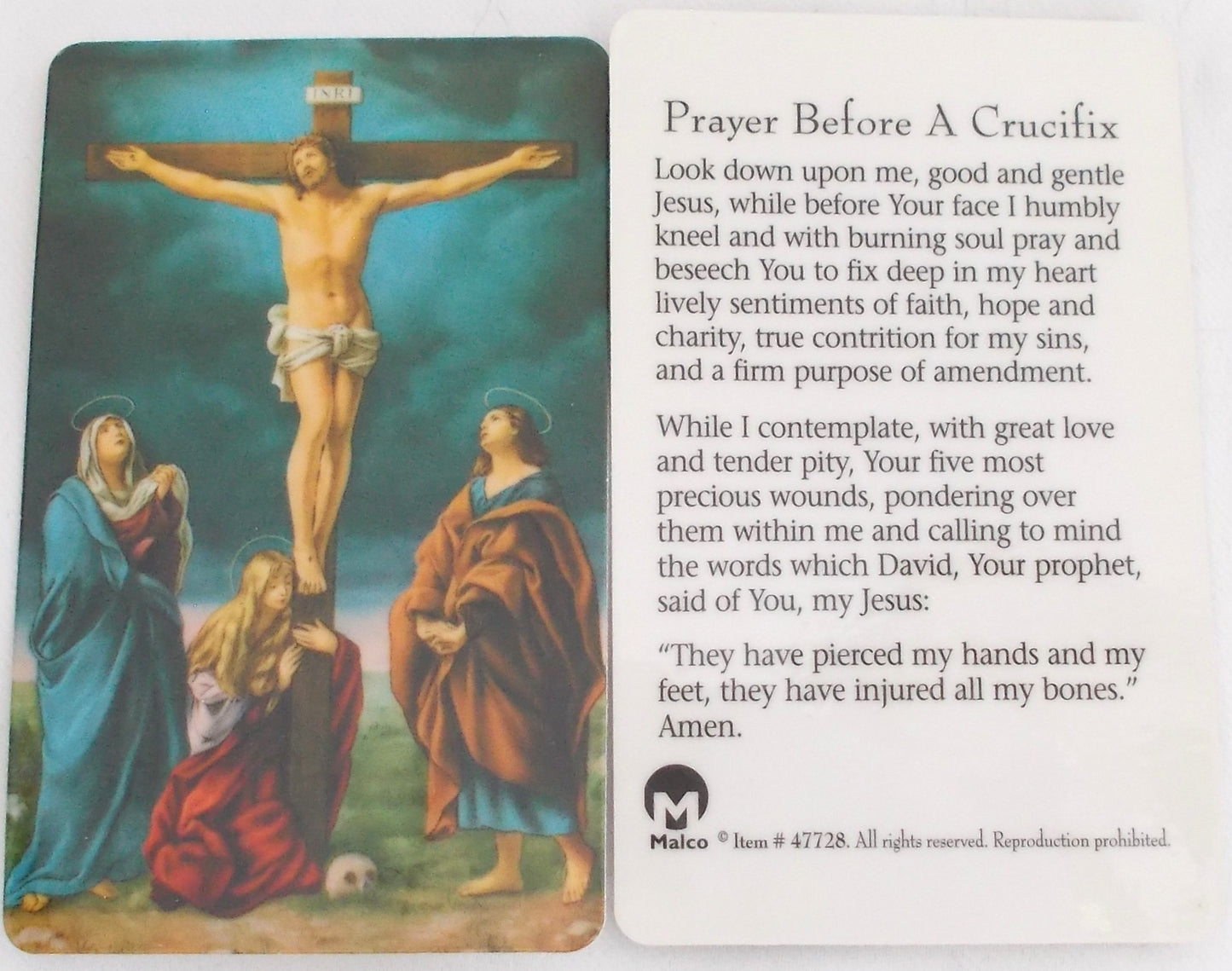 Laminated Pocket Prayercard - Prayer Before A Crucifix
