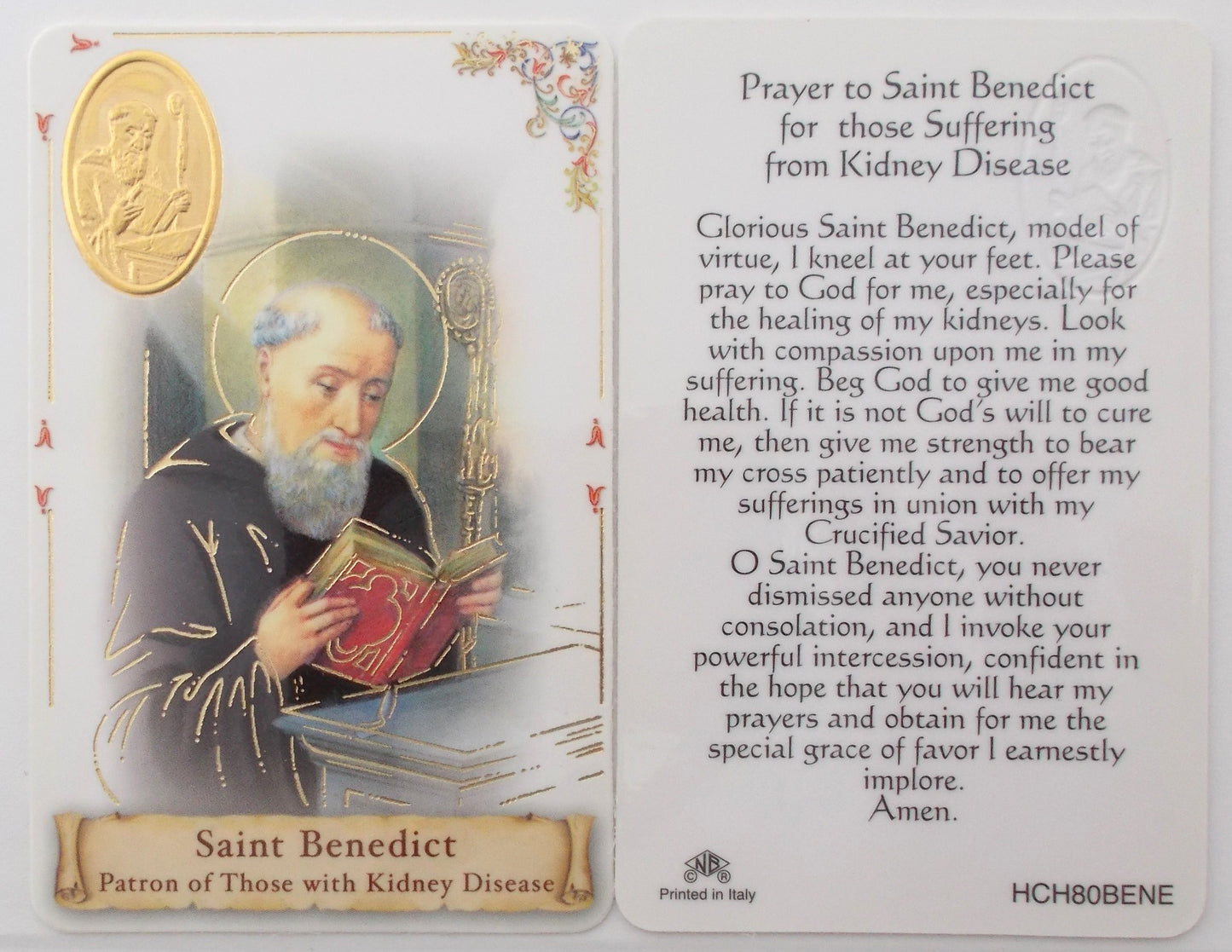 Laminated - St. Benedict - Healing Prayer for Kidney Disease