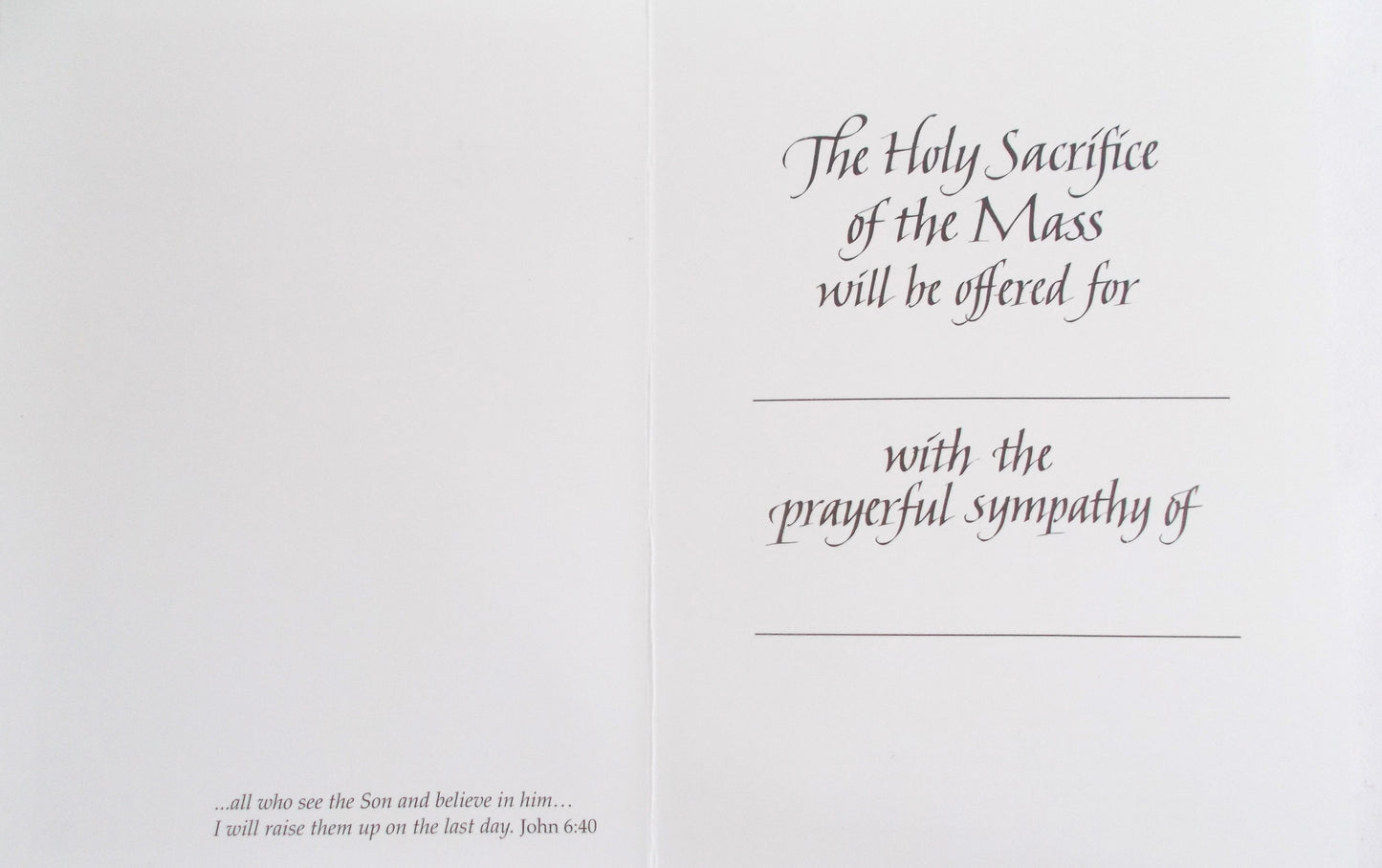 Sympathy Mass Card