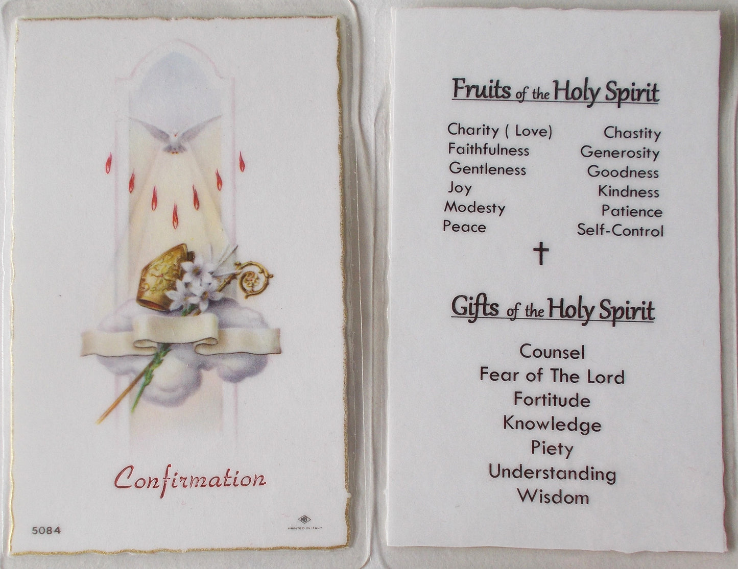 Confirmation Prayercard - Fruits & Gifts of the Holy Spirit - Fancy Edge
