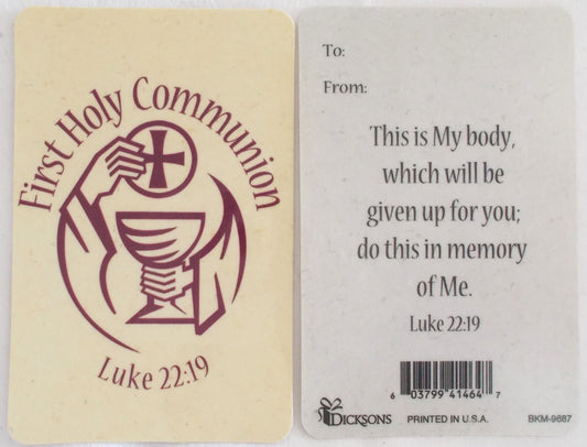 First Holy Communion Pocket Prayercard