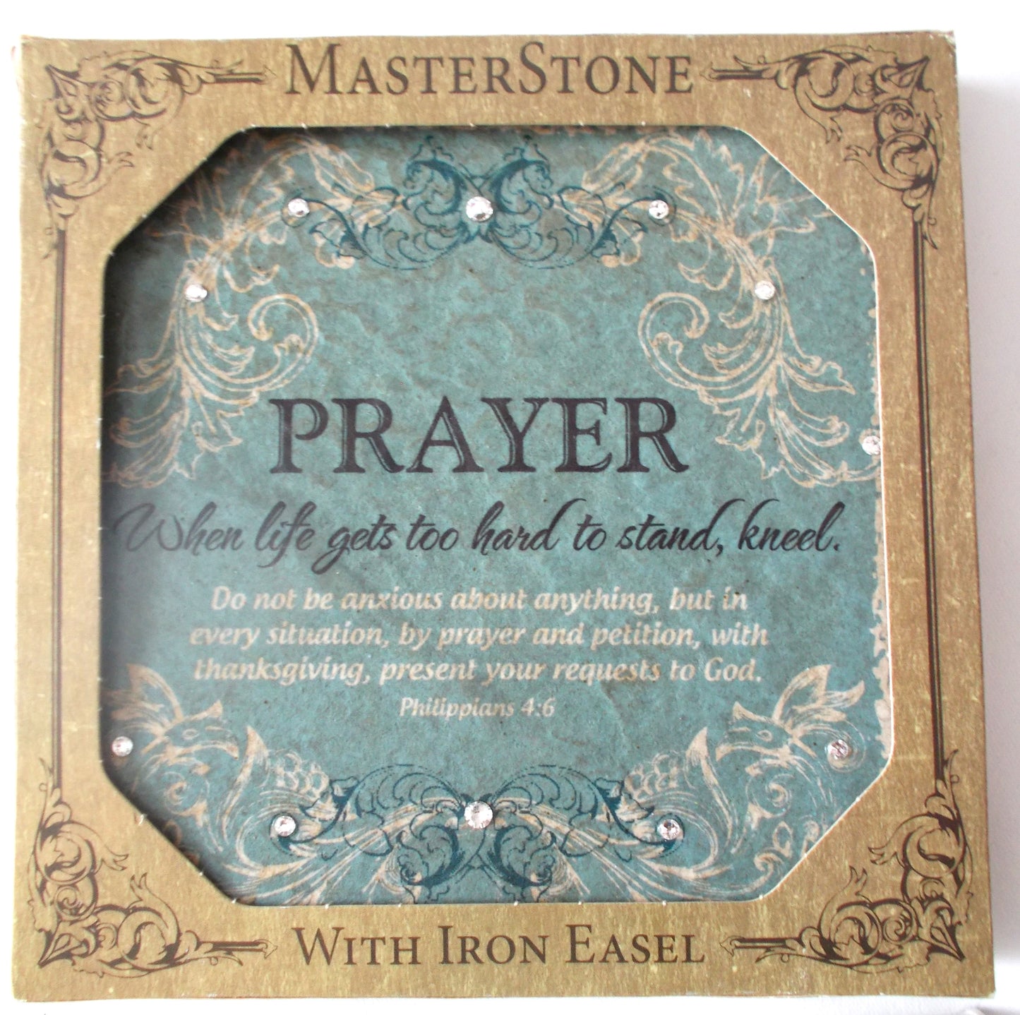 Prayer - MasterStone Tile Plaque with Iron Easel