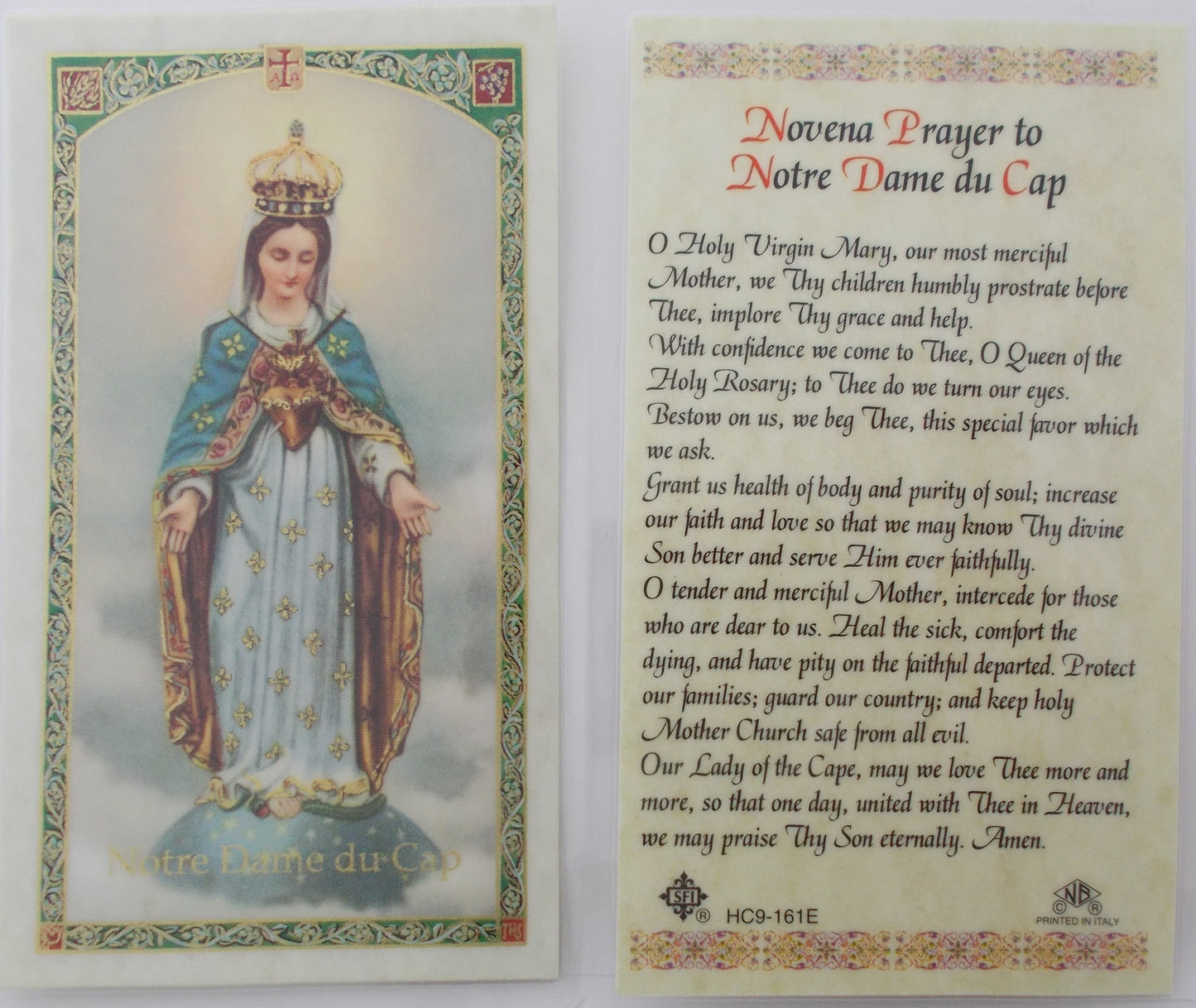 Laminated - Notre Dame du Cap - Novena