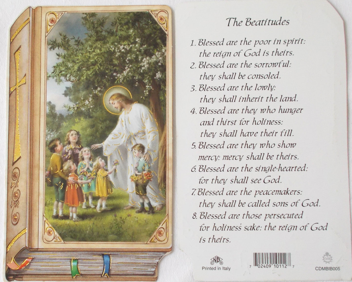 Cardstock - Jesus with Children - The Beatitudes Prayercard