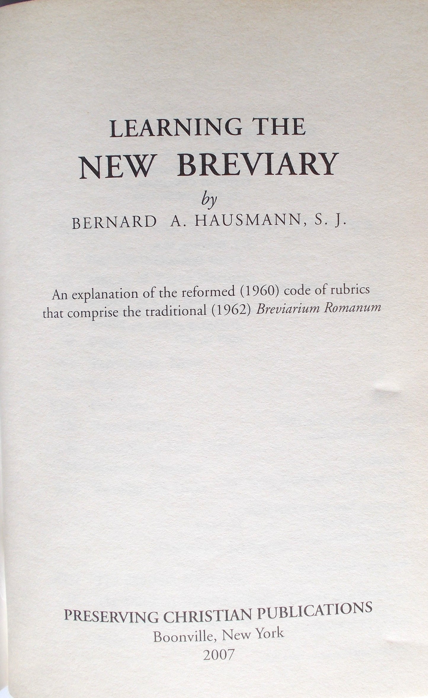 Learning the New Breviary (1962)