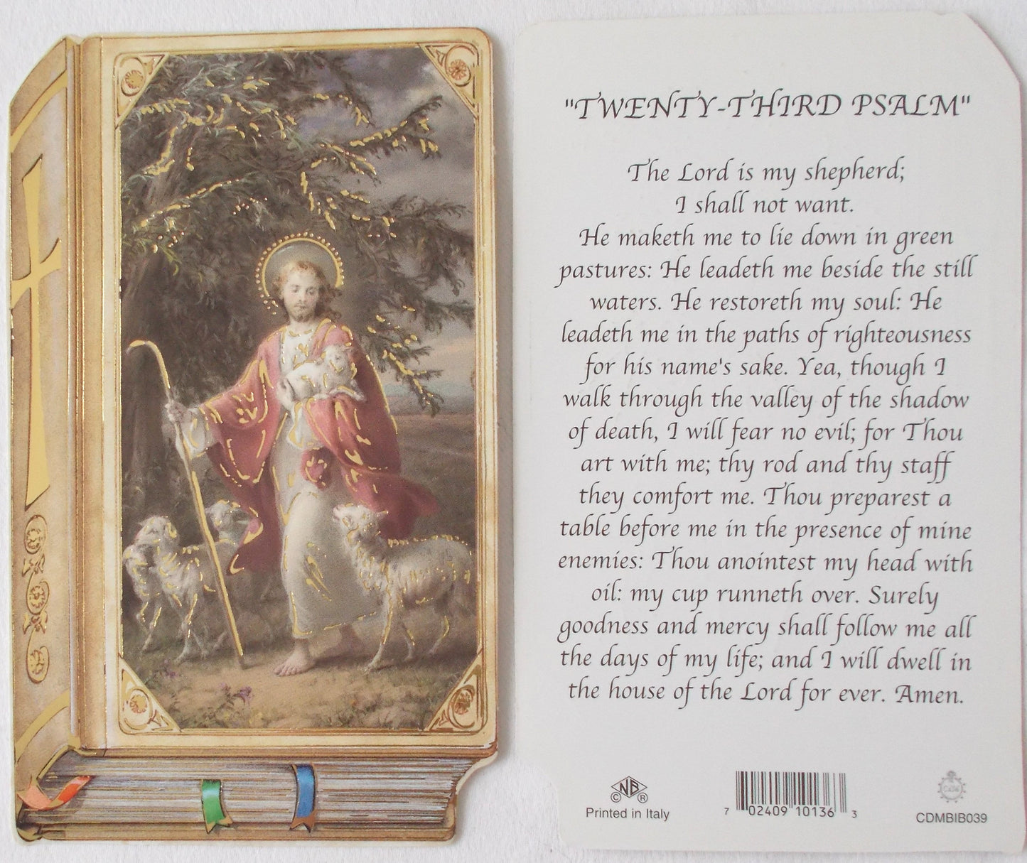Cardstock - Good Shepherd  Twenty-Third Psalm Prayercard