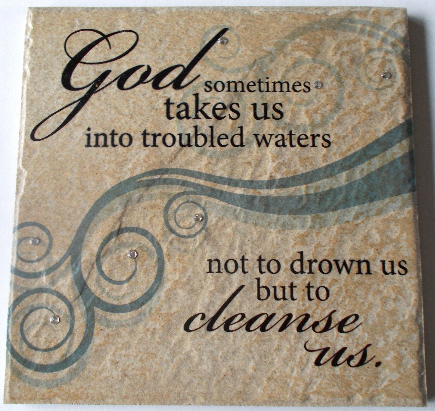 God Sometimes - MasterStone Tile Plaque with Iron Easel