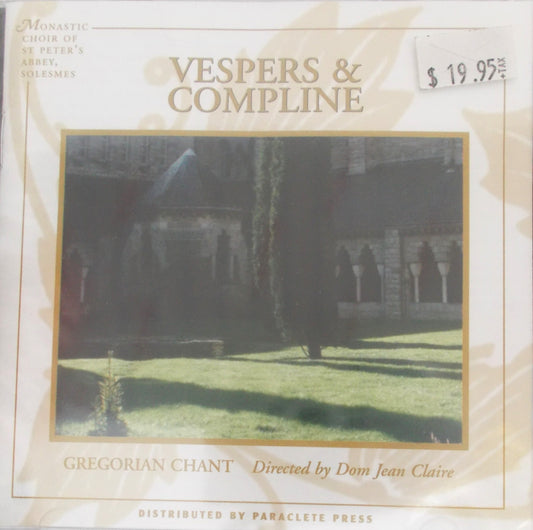 Gregorian Chant - Vespers & Compline - Music CD