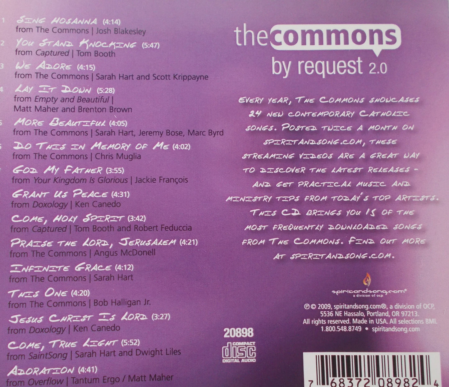 The Commons by Request 2.0 - Various Artist Music CD