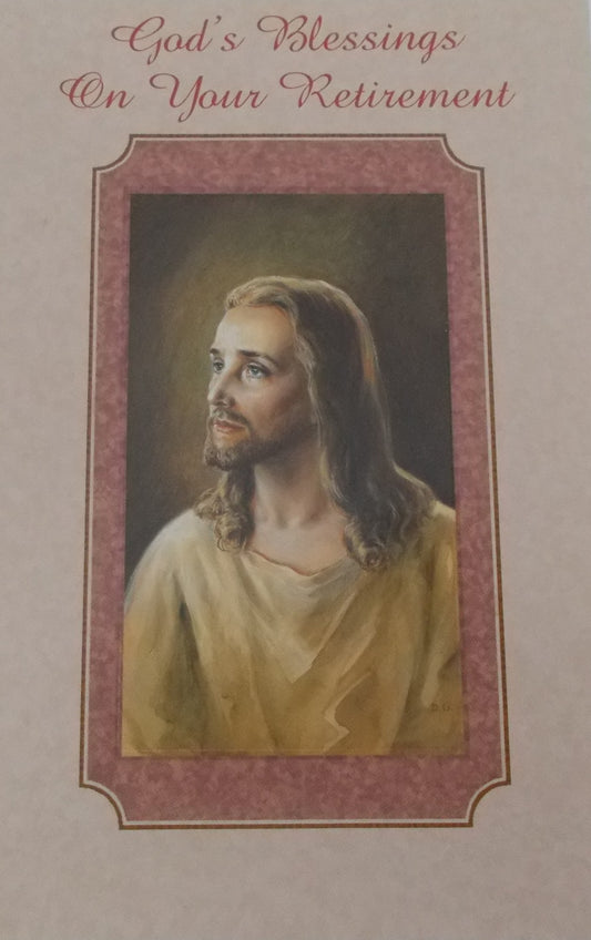 Retirement Greeting Card - Jesus - with 23rd Psalm Removable Prayercard