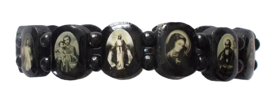 Black Wood Stretch Bracelet - Small