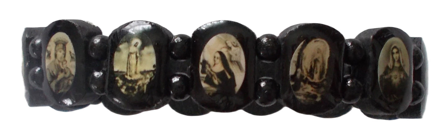 Black Wood Stretch Bracelet - Small