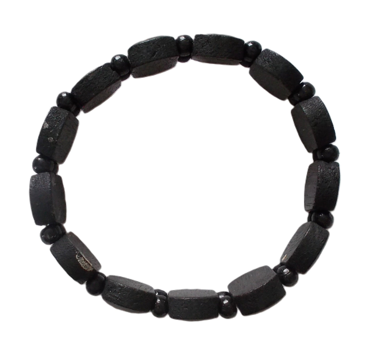 Black Wood Stretch Bracelet - Small