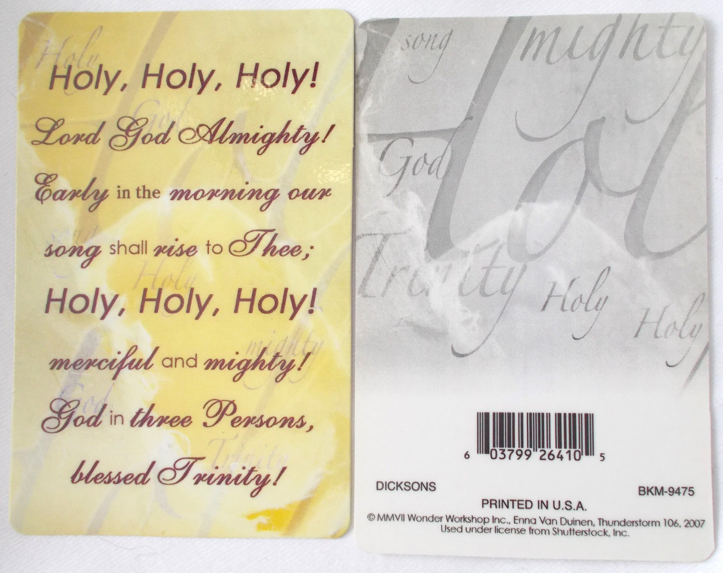 Holy, Holy, Holy! - Coated Cardstock Prayercard