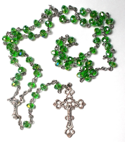 Green Aurora Borealis Rosary - Chalice Center