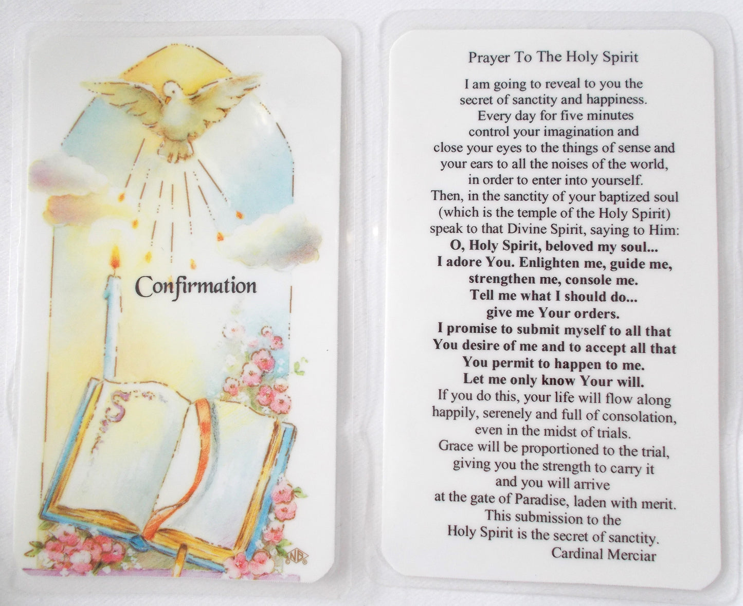 Laminated - Confirmation Prayercard - Prayer to the Holy Spirit