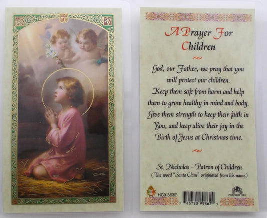 Laminated - Divine Child with Angels - A Prayer for Children