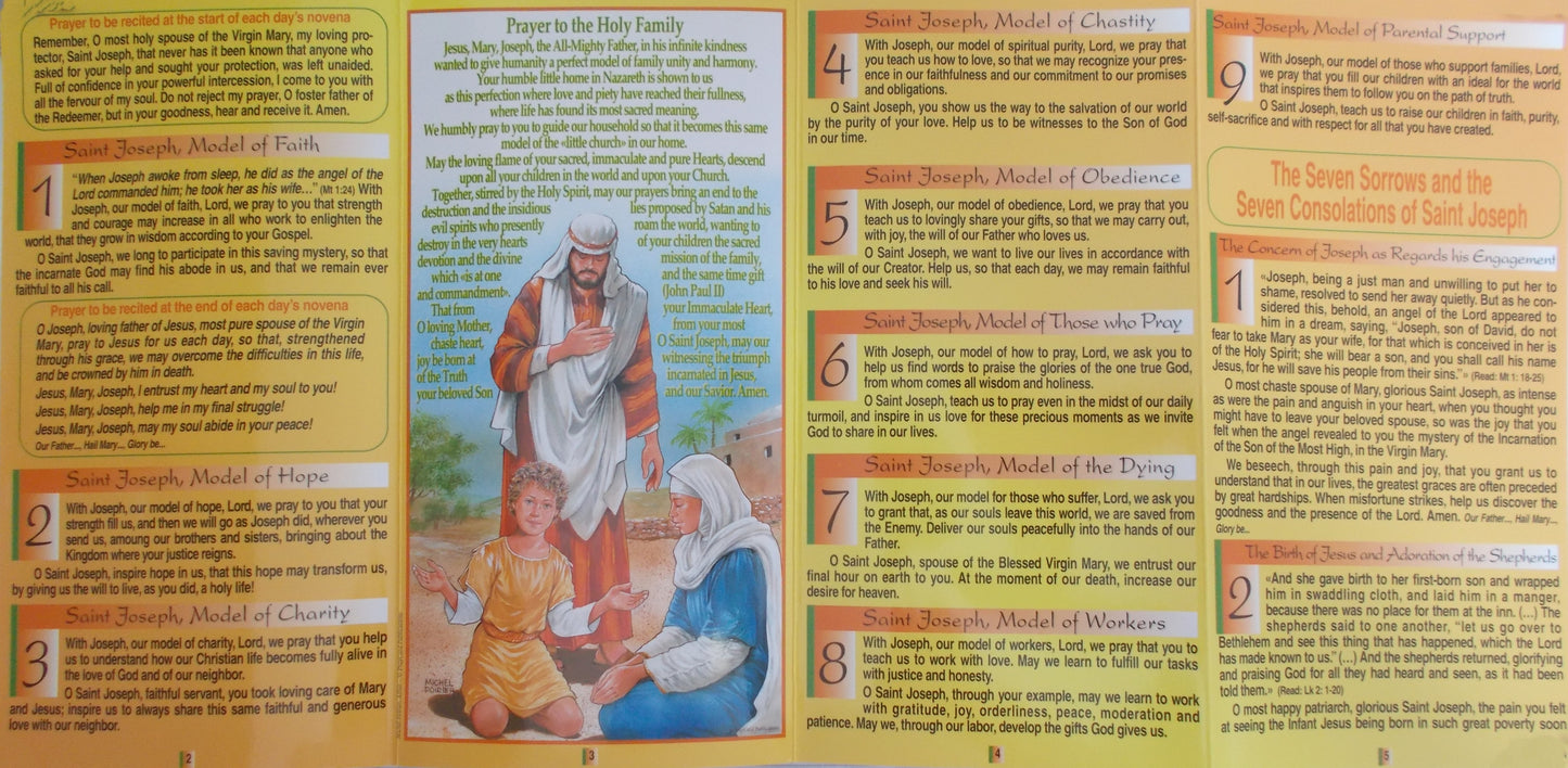 St. Joseph Novena Laminated Pamphlet