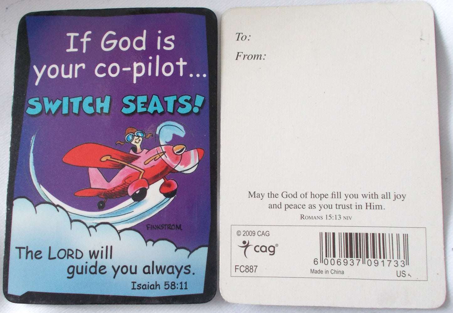 If God is Your co-pilot - Coated Cardstock Pocket Card