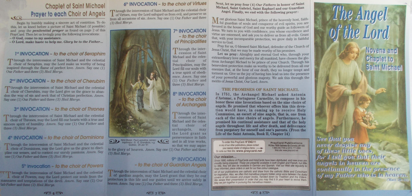 St. Michael Novena & Chaplet Laminated Pamphlet