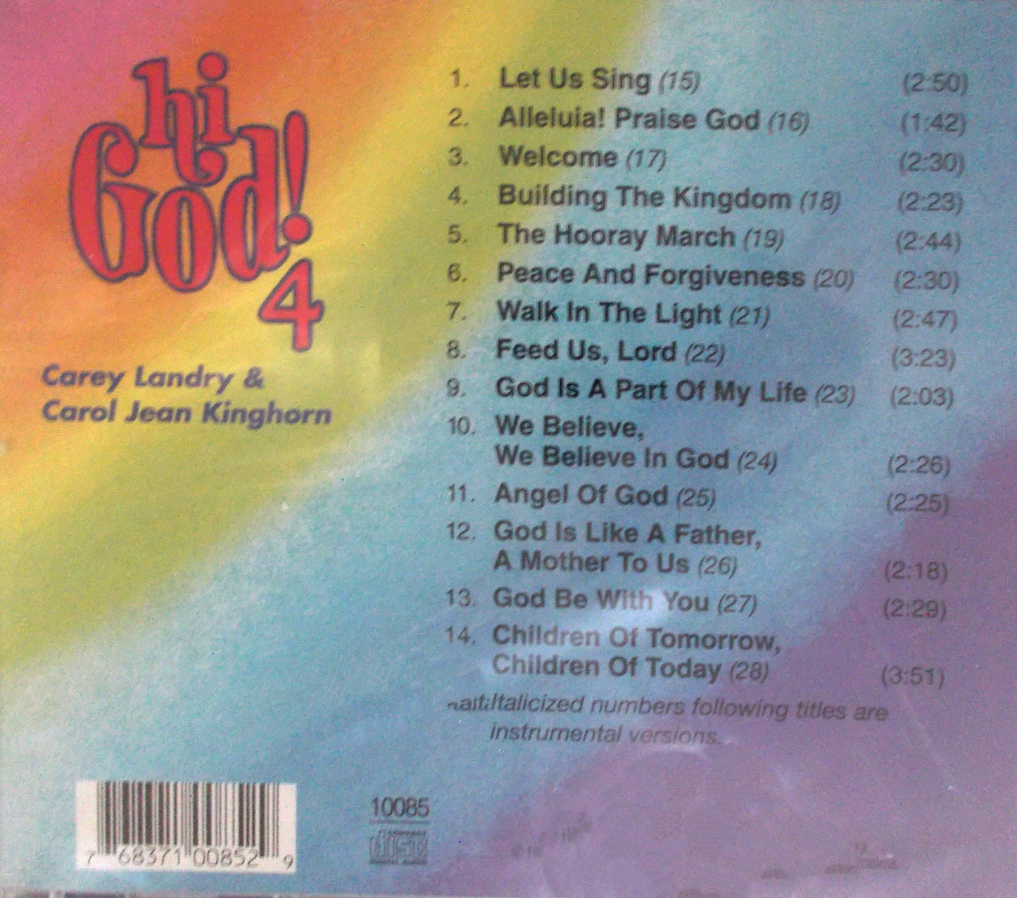 Hi God! 4 - Music CD for Young People by Carey Landry & Carol Jean Kinghorn