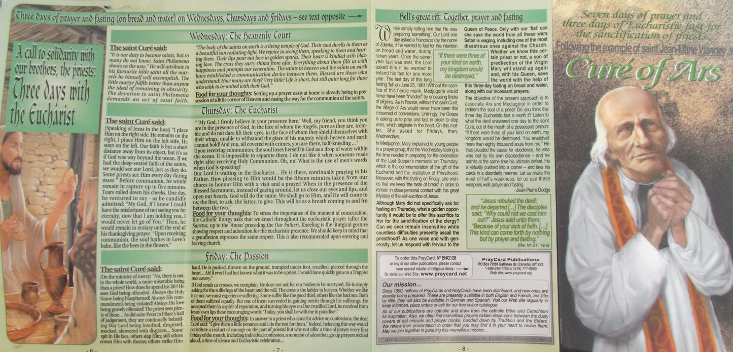 Cure of Ars Novena Laminated Pamphlet