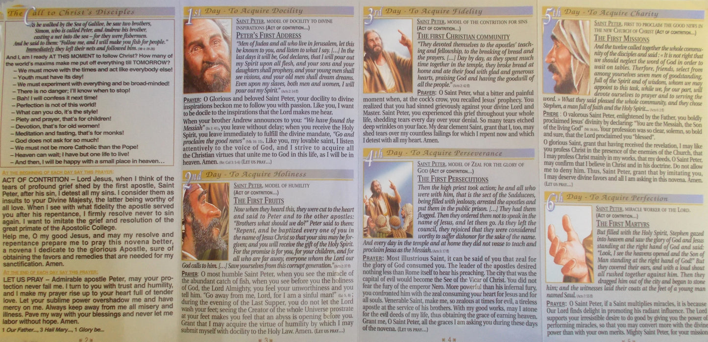 St. Peter Novena Laminated Pamphlet