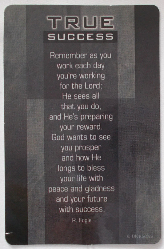 True Success - Coated Cardstock Prayercard
