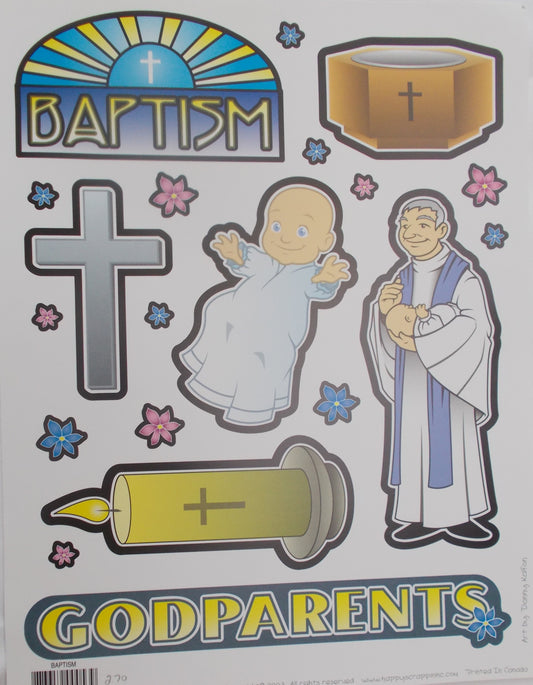 Baptism - Scrapbook Cardstock Sheet