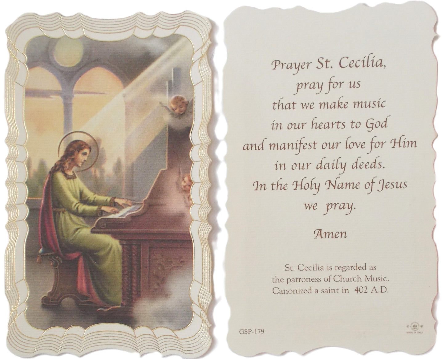 St. Cecilia Prayercard - Fancy Edge