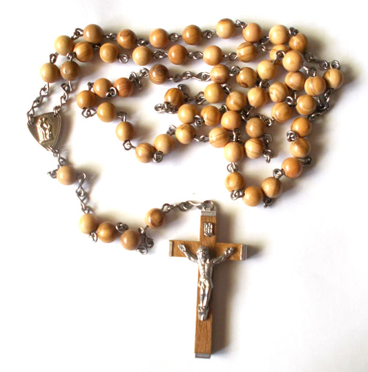 Olive Wood Rosary with St. Francis / St. Clare Center
