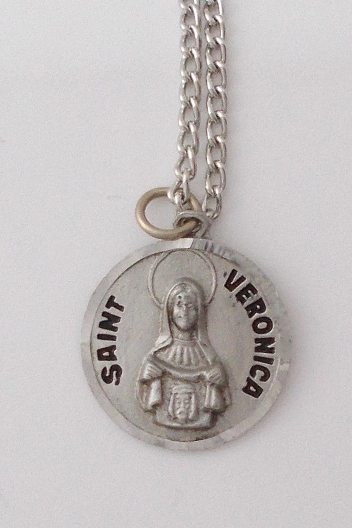 Pewter Medal with Chain & Prayercard - St. Veronica