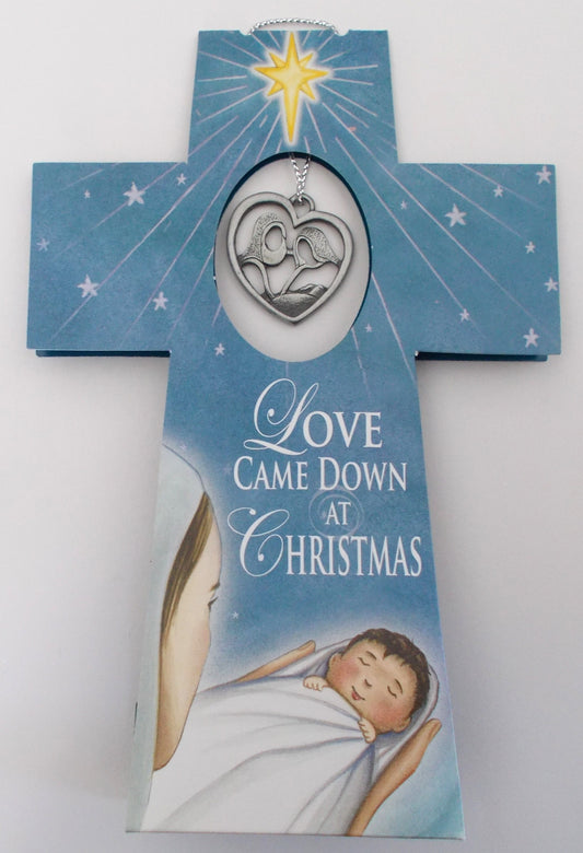 Cross Christmas Greeting Card with Ornament