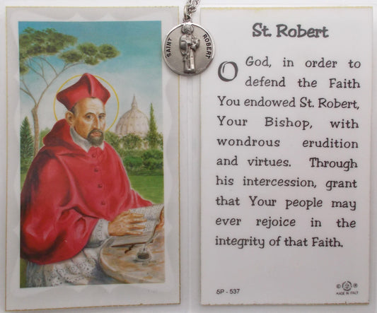 Pewter Medal with Chain & Prayercard - St. Robert