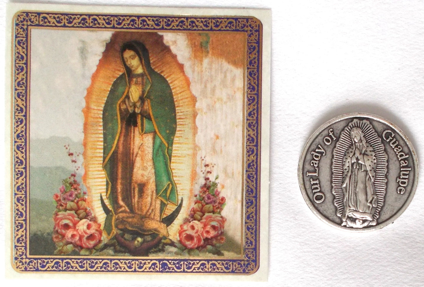 Pocket Token - Our Lady of Guadalupe - with Paper Prayercard in Vinyl Pouch