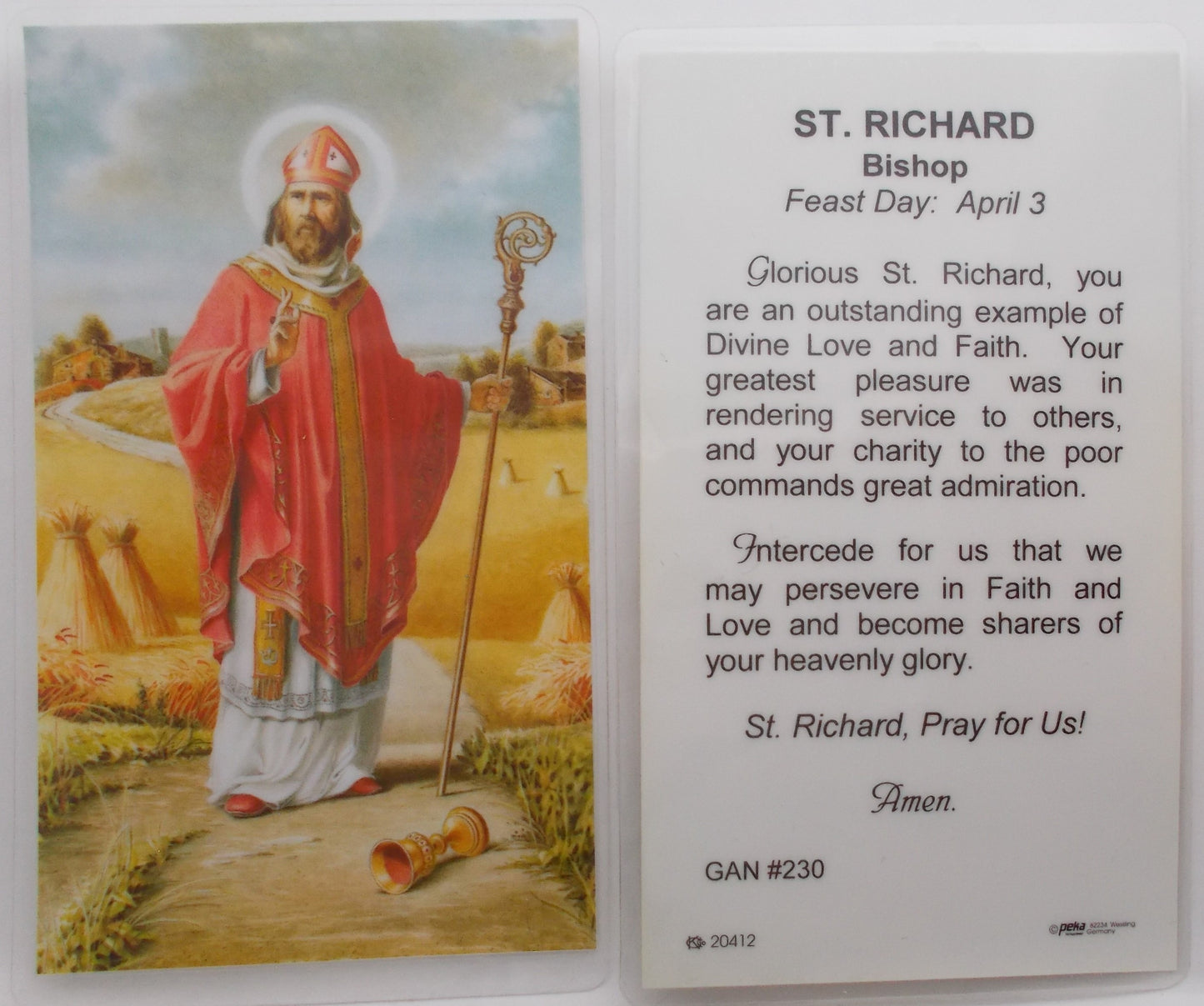 Pewter Medal with Chain & Prayercard - St. Richard