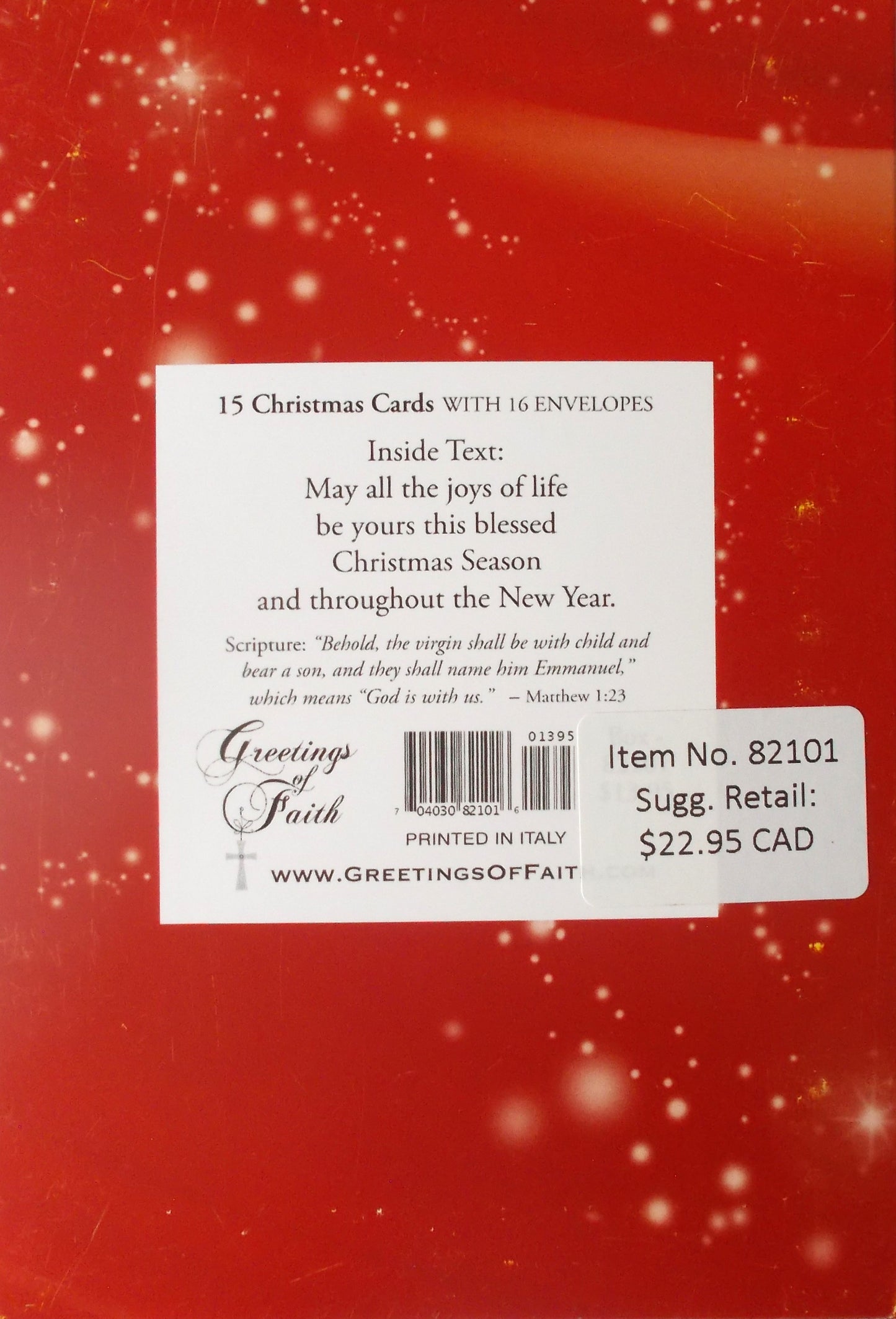 15 Pack of Gold Foil Christmas Cards