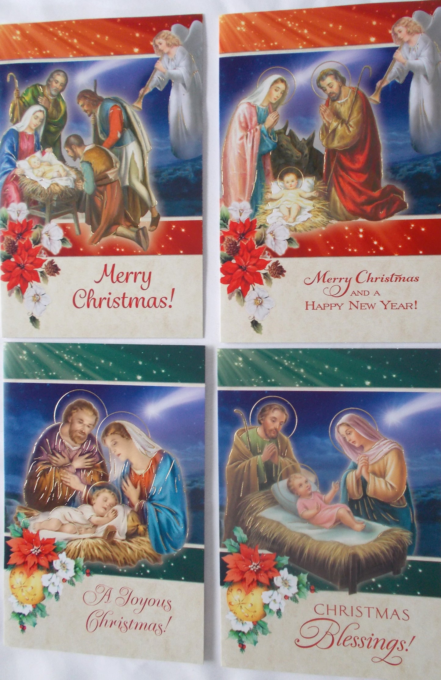 12 Pack Assorted Gold Foil Christmas Cards