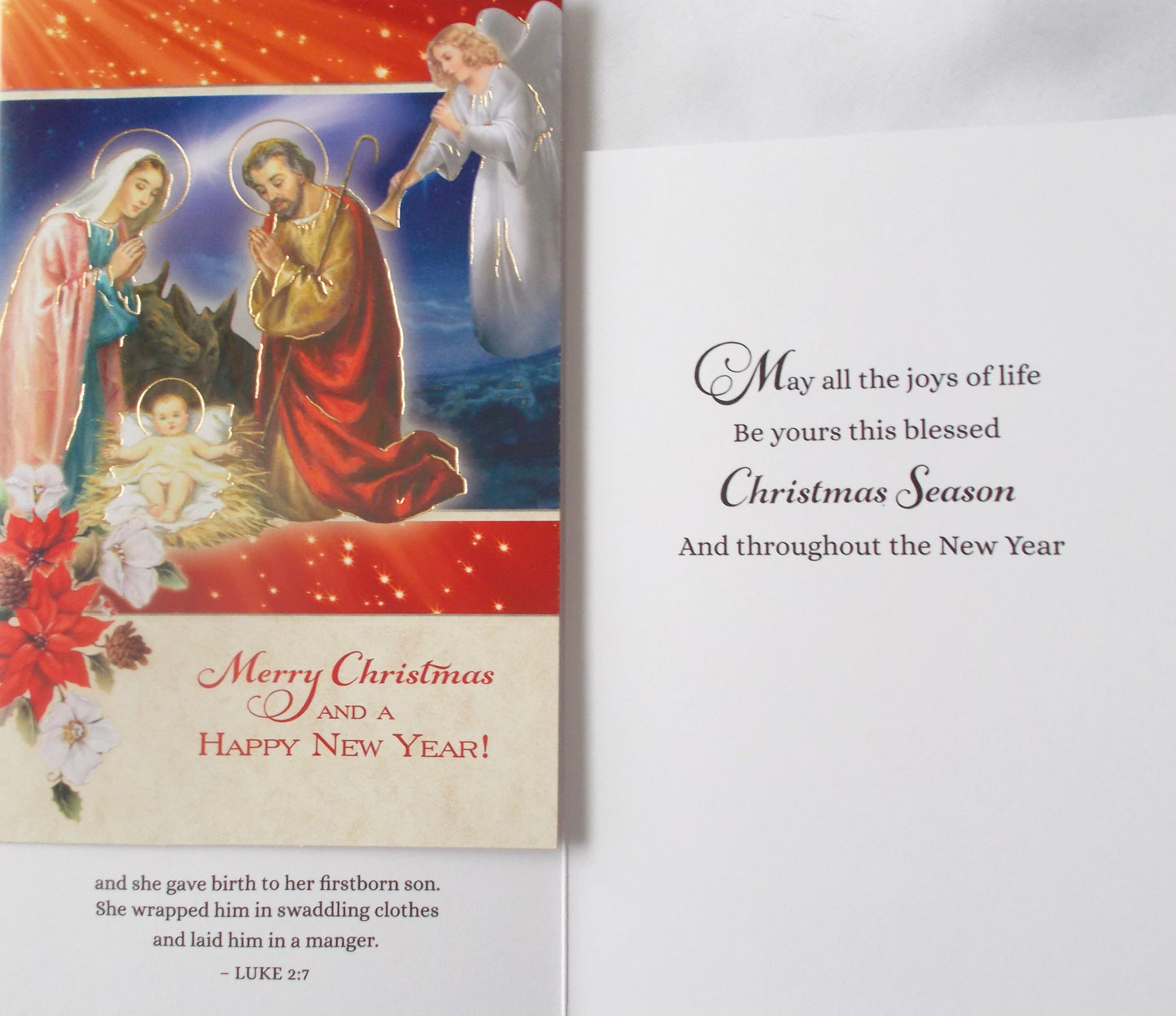 12 Pack Assorted Gold Foil Christmas Cards