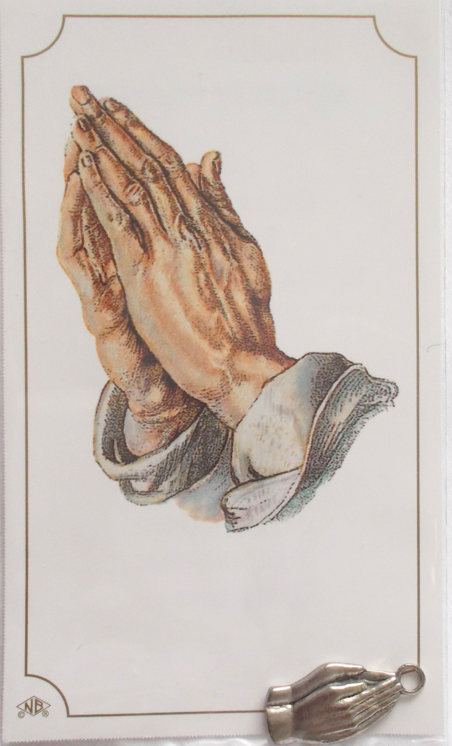 Serenity Prayer - Paper Prayercard with Praying Hands Charm