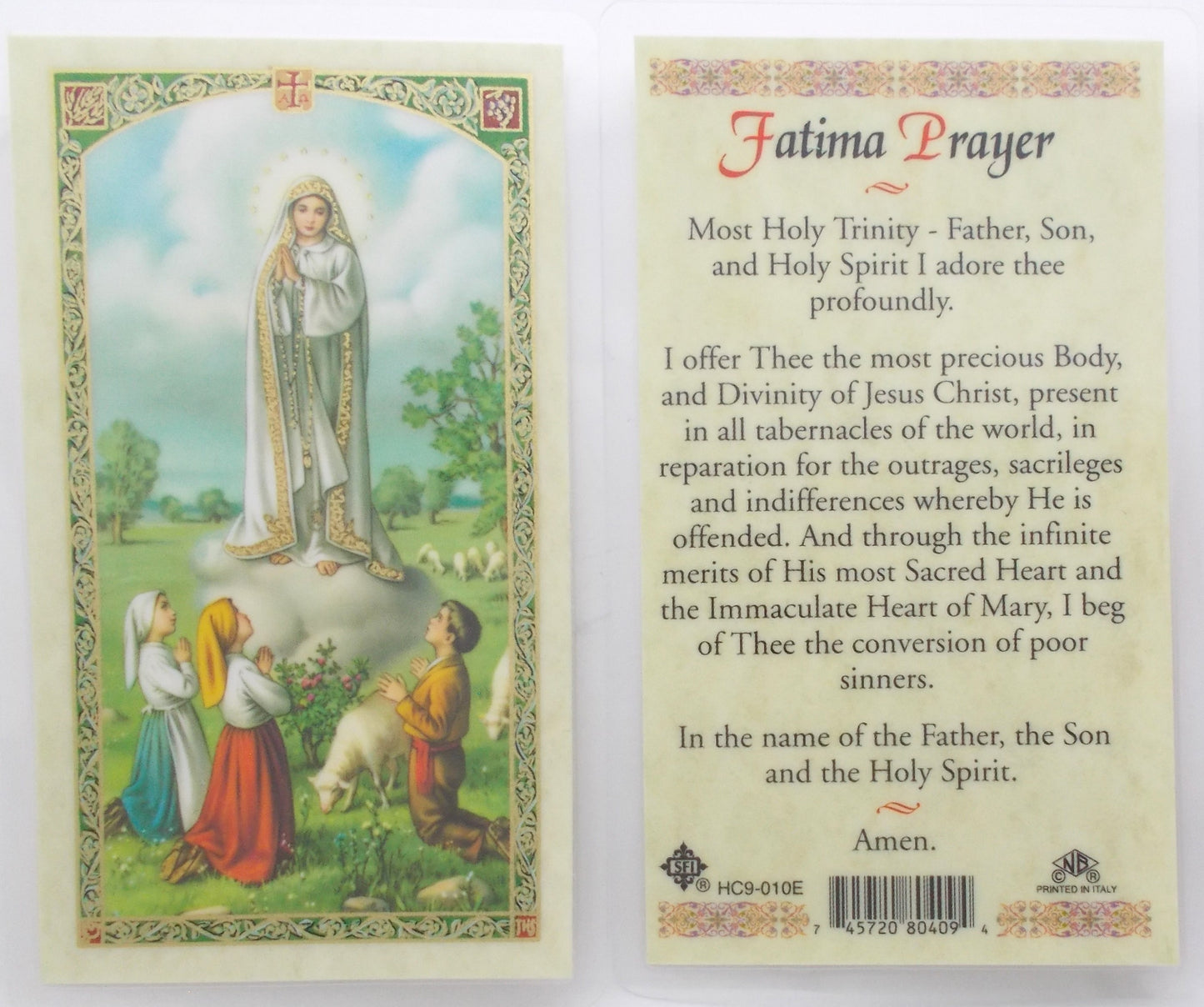 Pewter Medal with Chain & Prayercard - Our Lady of Fatima