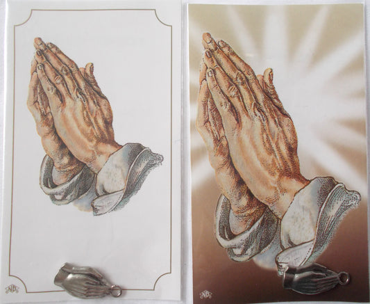 Serenity Prayer - Paper Prayercard with Praying Hands Charm