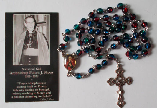 Fulton J. Sheen Prayercard & Rosary