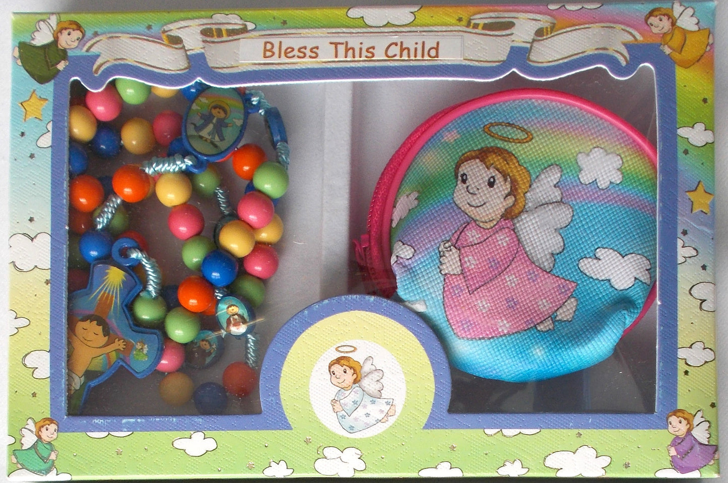 Wood Kiddie Rosary and Case Set