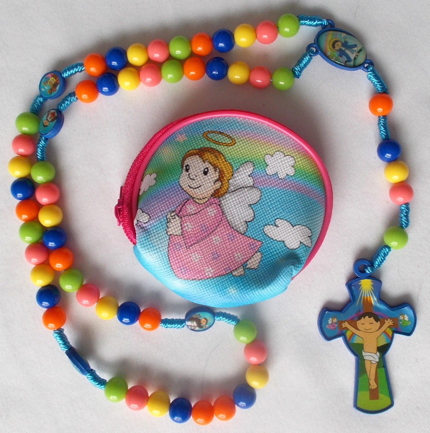 Wood Kiddie Rosary and Case Set