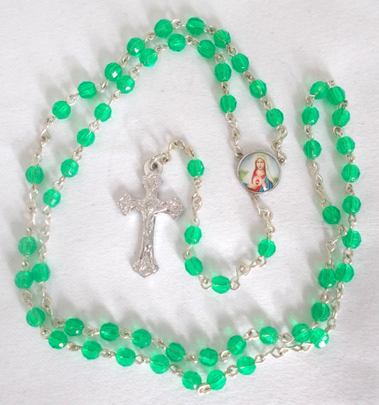 Tiny Beads Green Rosary