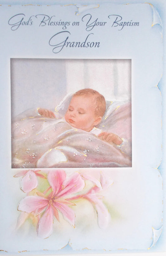 Grandson Baptism Greeting Card