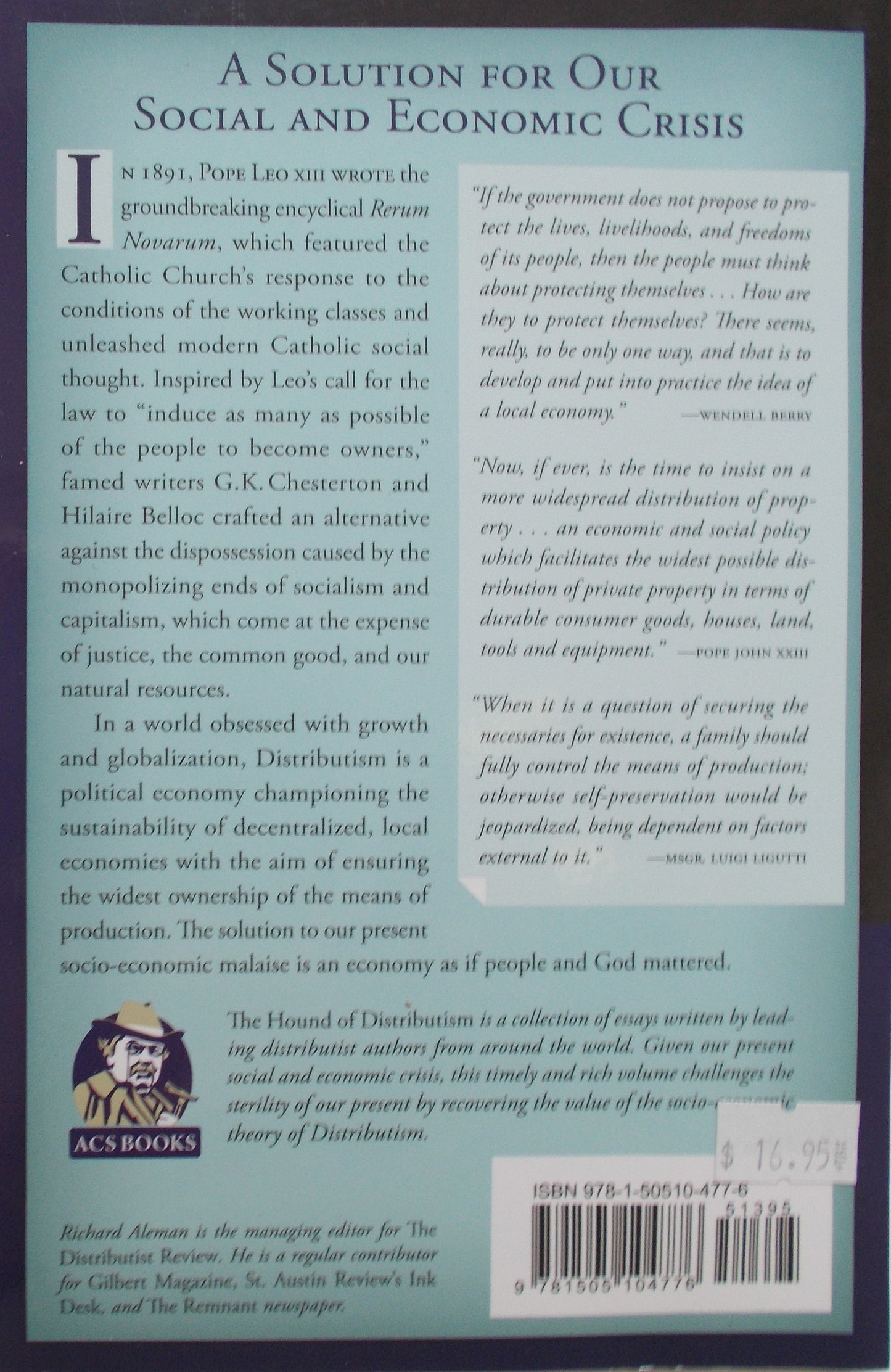 The Hound of Distributism - A Solution for Our Social and Economic Crisis