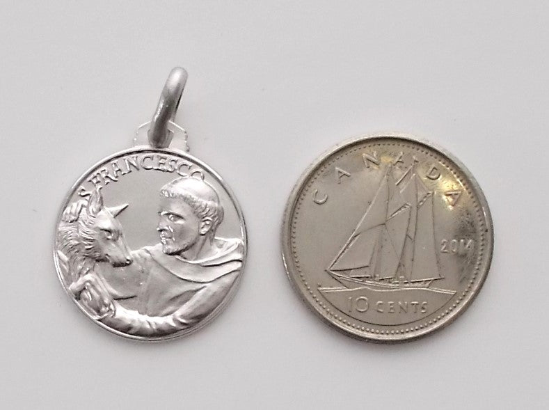 St. Francis with Wolf - Sterling Silver Medal